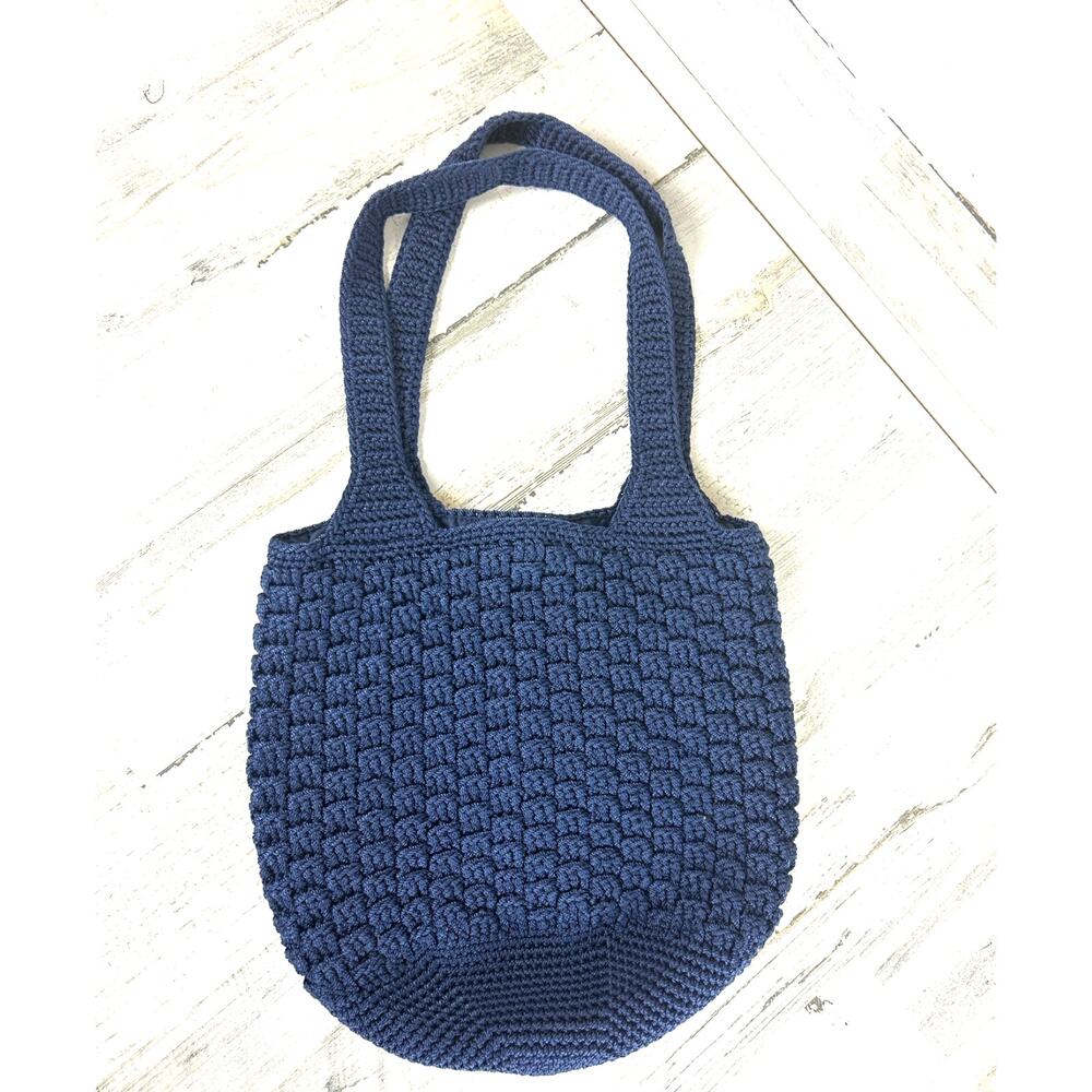 The Sak Navy Blue Medium Shoulder Bag Matching Knit Wallet Set NEW